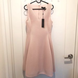 Brand new DKNY V-neck Mesh Fit & Flare Dress